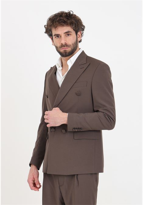 Brown double-breasted men's jacket IM BRIAN | GIA2823020